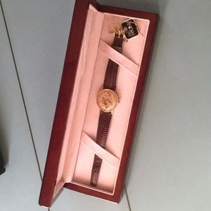 Jules RaCine Gold Liberty Coin Face Wrist Watch